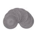 SHACOS Round Braided Placemats Set of 8 Round Table Mats for Dining Tables Non Slip Washable (Black Gray, 8)