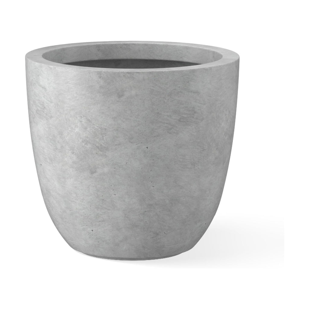 Kante Large Round Bowl Pale Gray Concrete Planter 18" Dia, Outdoor