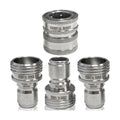 ¾” Stainless Steel Garden Hose Quick Connect Fittings | 1 Coupler & 3 Plugs Set