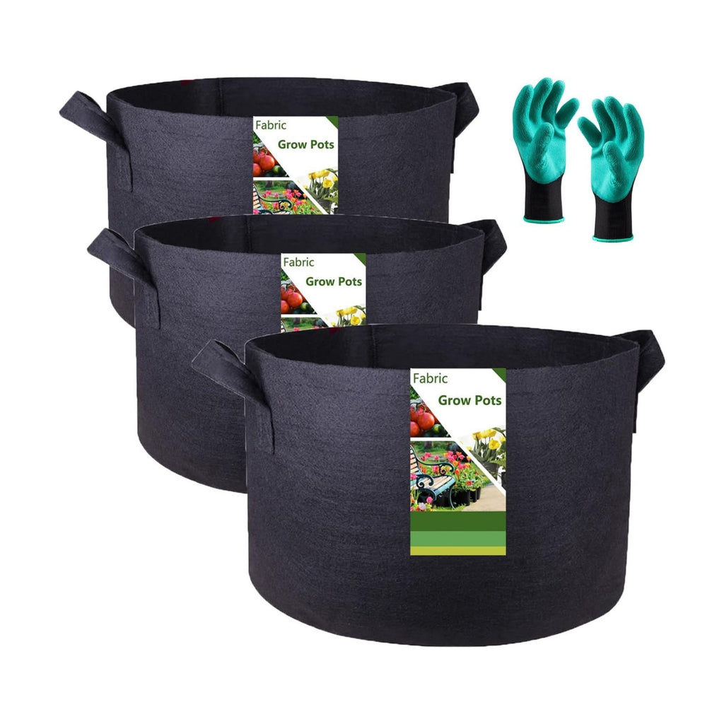 3-Pack 20 Gallon Thickened Plant Grow Bags Large (22x12 in) Heavy Duty Fabric Plant Pots Garden Bag for Tomato,Potato
