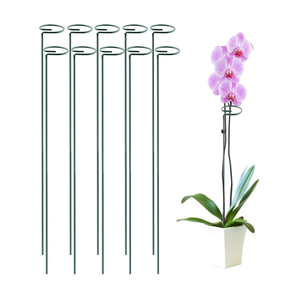 HiGift 10 Pack 36 Inch Plant Support Stake for Tall Plant, Garden Single Stem Flower Support Stake Indoor Plant Cage