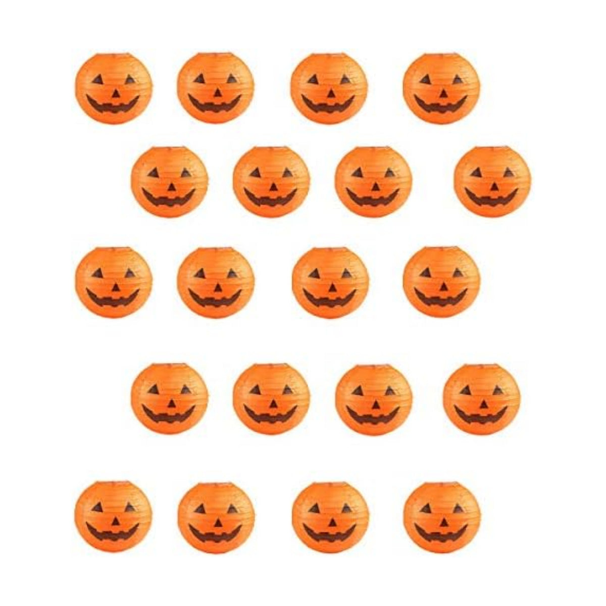 Jangostor 20 PCS Halloween Pumpkin Jack O Lantern Paper Lanterns for Parties, Garden Decoration, 8 Inches (Orange)