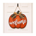 Jetec Fall Door Decor, Wooden Fall Pumpkin Welcome Sign Hanger, Orange