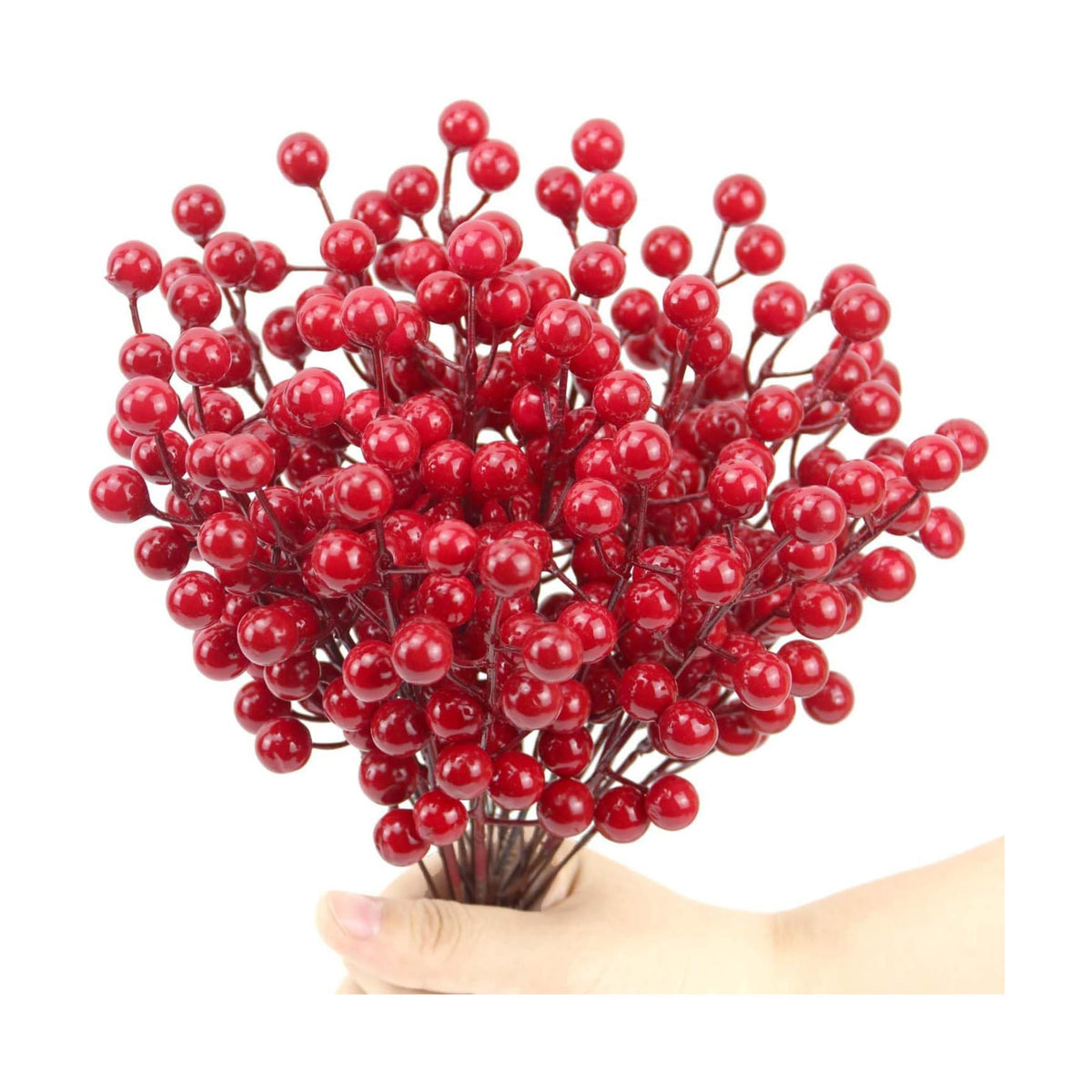 30 Pack Christmas Red Berries Stems, Artificial Red Berry Christmas Picks for Christmas Tree Decorations Crafts DIY Xmas Wreath Wedding Holiday Home Decor