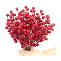 20 Pack Artificial Red Berry Stems, Christmas Red Berries Artificial Fruit Berry Holly Christmas Berry Branch Home Holiday Wedding Party DIY Christmas Tree Crafts Decor