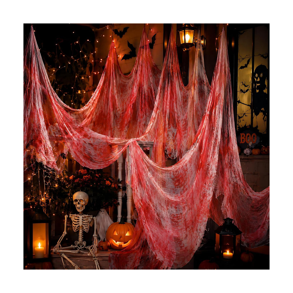 Boao Halloween Bloody Cheesecloth for Craft, 85 x 197 Inch
