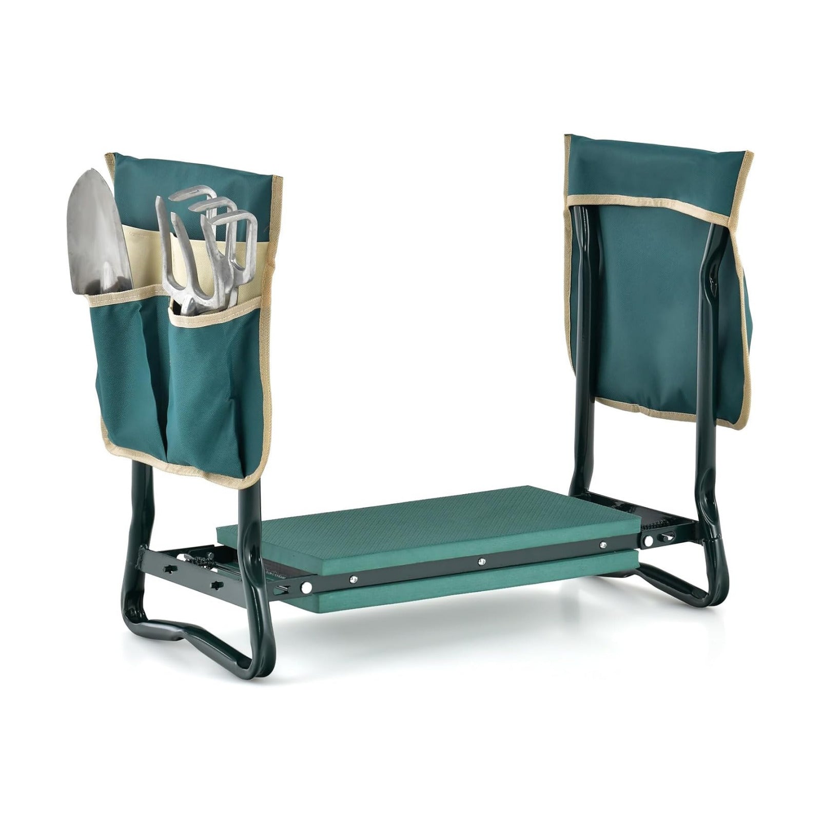 Goplus Garden Kneeler and Seat, Foldable Garden Bench for Kneeling & Sitting, Widened 8" EVA Soft Foam Pad, Heavy-Duty
