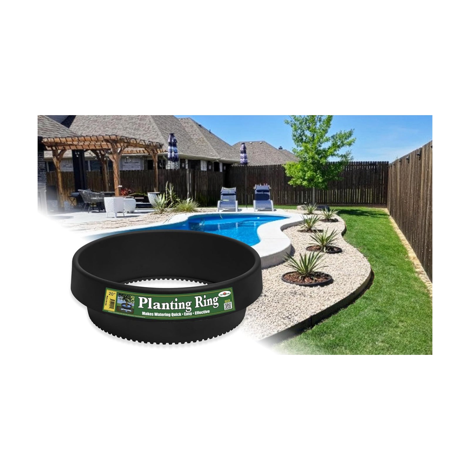3-Pack 20-inch Rose & Shrub Planting Rings – Deep Watering Basin & Edging.