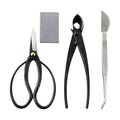 Wazakura 4PCS Bonsai Essential Tool Kit MADE IN JAPAN, Japanese Bonsai Scissors 7inch(180mm) + Concave Branch Cutter