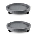 2 Pack of 14 Inch Heavy Duty Plant Caddy with Wheels,Rolling Plant Stand Pot Trolley,Wheeled Planter Saucer Tray,Potted