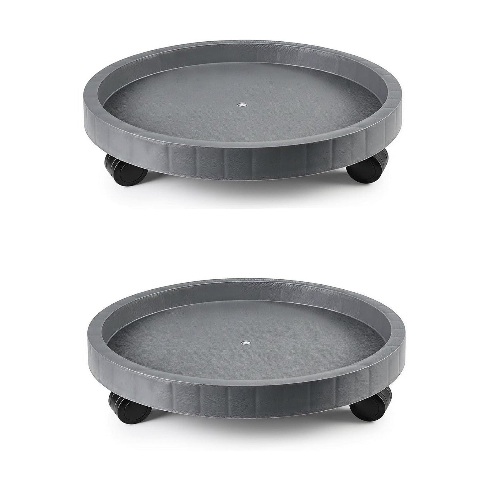 2 Pack of 14 Inch Heavy Duty Plant Caddy with Wheels,Rolling Plant Stand Pot Trolley,Wheeled Planter Saucer Tray,Potted