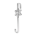 URATOT Christmas Silver Metal Wreath Hanger 14.5 Inches Wreath Hook with Snowflake Interchangeable Icons for Front Door Heavy Duty Wreath Holder for Wreath Christmas Decorations