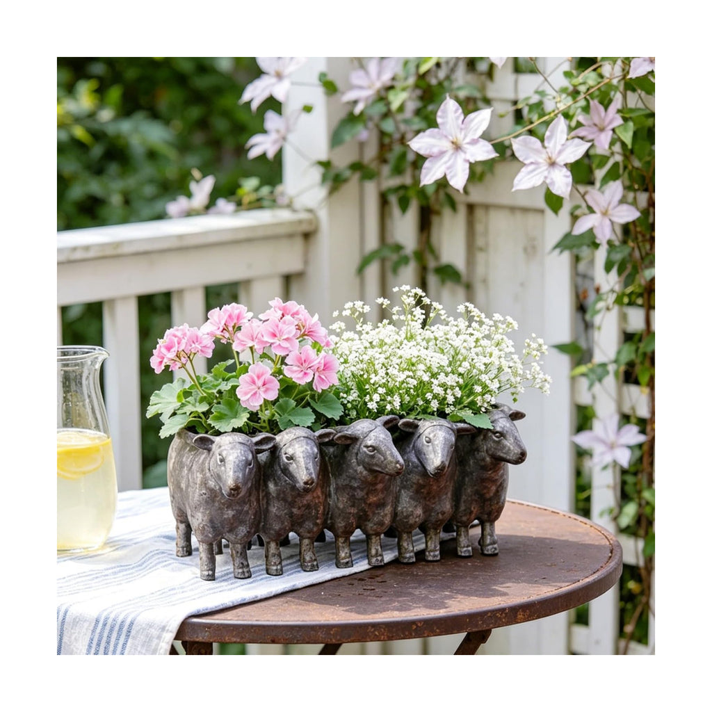 Newman House Studio Resin Sheep Planter Succulent Pot - Creative Animal Garden Pots for Home Garden Office Desktop