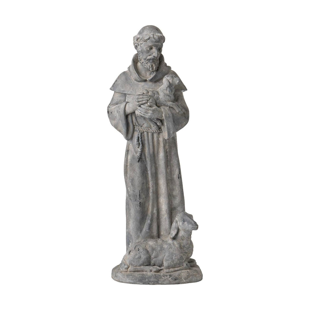 Newman House Studio Vintage St Francis Garden Statue - 15.2 Inch Resin Patron of Animal Figurine Saint Francis