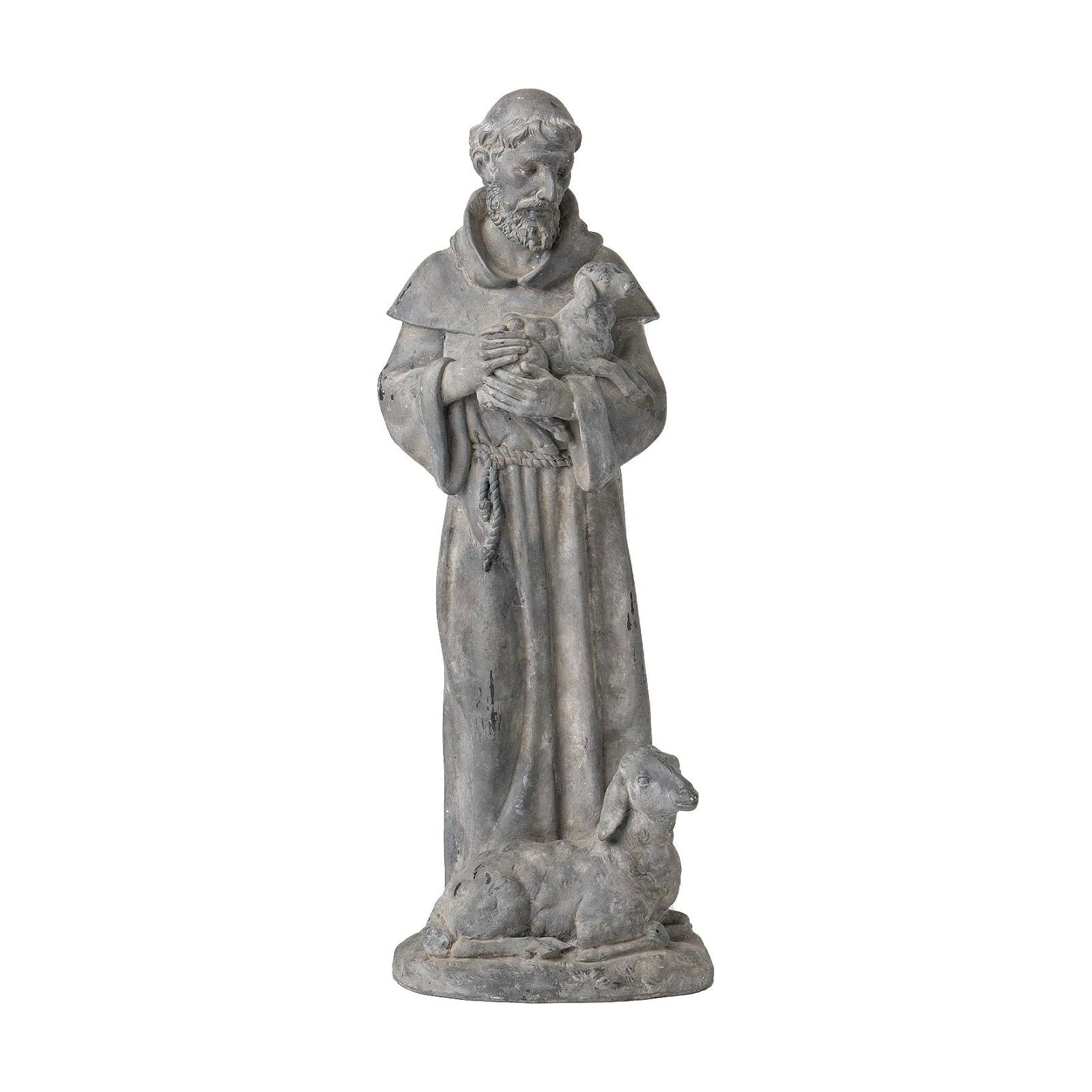 Newman House Studio Vintage St Francis Garden Statue - 15.2 Inch Resin Patron of Animal Figurine Saint Francis