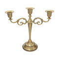 3 Candle Metal Candelabra – Candlesticks Holder, Brass