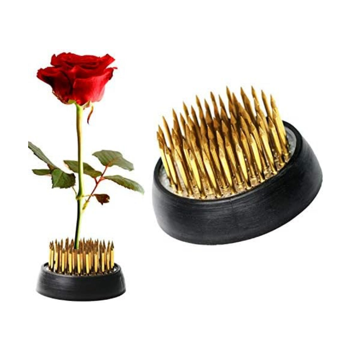 BEADNOVA Floral Frog Kenzan with Rubber Gasket Ikebana Flower Frog for Arrangements Ikebana Vase (1.3 Inch/34mm, 2pcs)