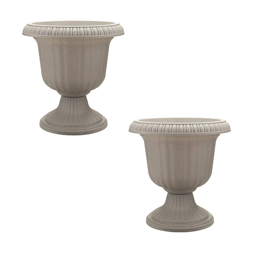 Southern Patio 2 Pack Utopian Urn Planter, Large 14 Inch Outdoor Pot, Lightweight Garden, Entryway, or Walkway