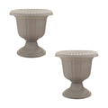Southern Patio 2 Pack Utopian Urn Planter, Large 14 Inch Outdoor Pot, Lightweight Garden, Entryway, or Walkway