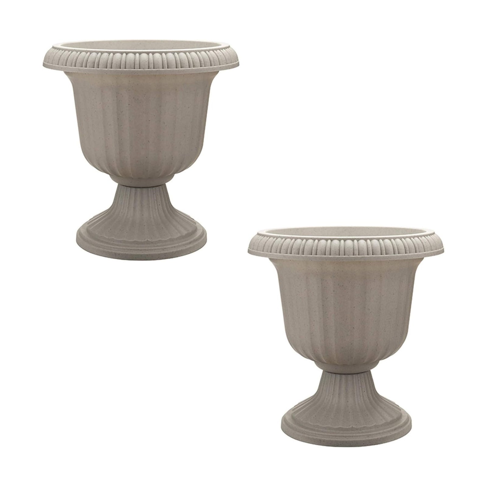 Southern Patio 2 Pack Utopian Urn Planter, Large 14 Inch Outdoor Pot, Lightweight Garden, Entryway, or Walkway