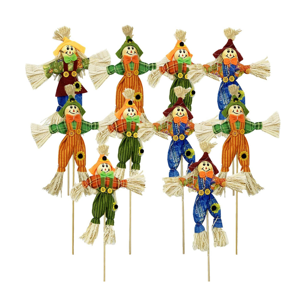 EBaokuup 10 Pcs Halloween Scarecrow Decorations, 12" Fall Harvest Scarecrow