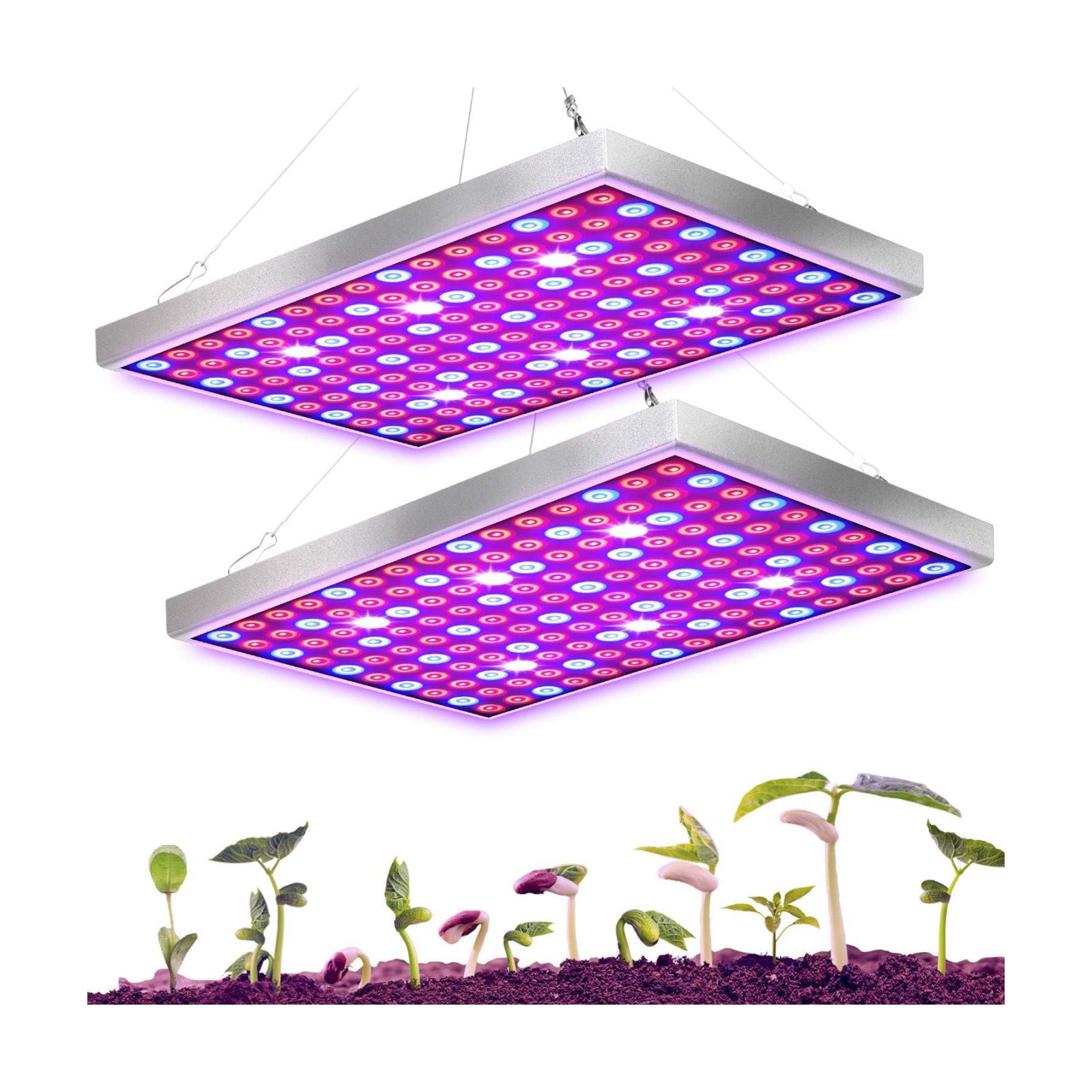 Diboys LED Grow Light for Indoor Plants, 45W Plant Lights Full Spectrum Panel Grow Light for Seedlings, Succulents
