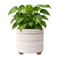 D'vine Dev 8 Inch Terracotta Planter with Drainage, Saharan Script, 33-953-D-1