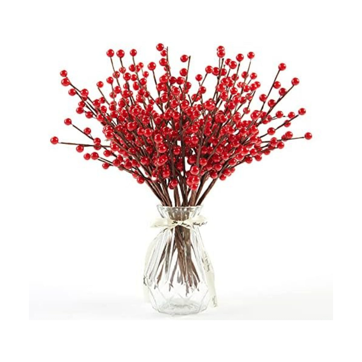 joyhalo 24 Pack 12.6in Red Berry Stems