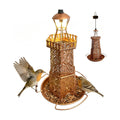 2 Pack Lighthouse Bird Feeder with Decorative Solar Light Garden Decor