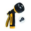 Melnor 65112-AMZ 6-Pattern Vortex Water Hose Sprayer Nozzle, QuickConnect Product Adapter, Black, Yellow, Slip
