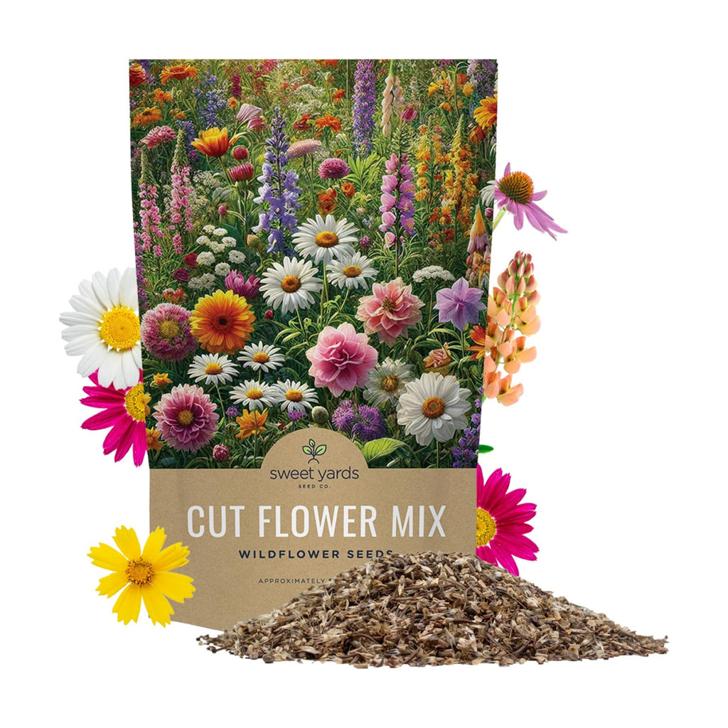 Cut Flower Garden Seeds - Bulk 1/4 Pound Bag - Over 30,000 Fresh Open Pollinated Non-GMO Wildflower Seeds - Long