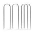 MySit 6 Inch 100 Pack U Shaped Galvanized Drip Irrigation Stakes 11 Gauge | Heavy Duty Landscape Staples Garden Stakes