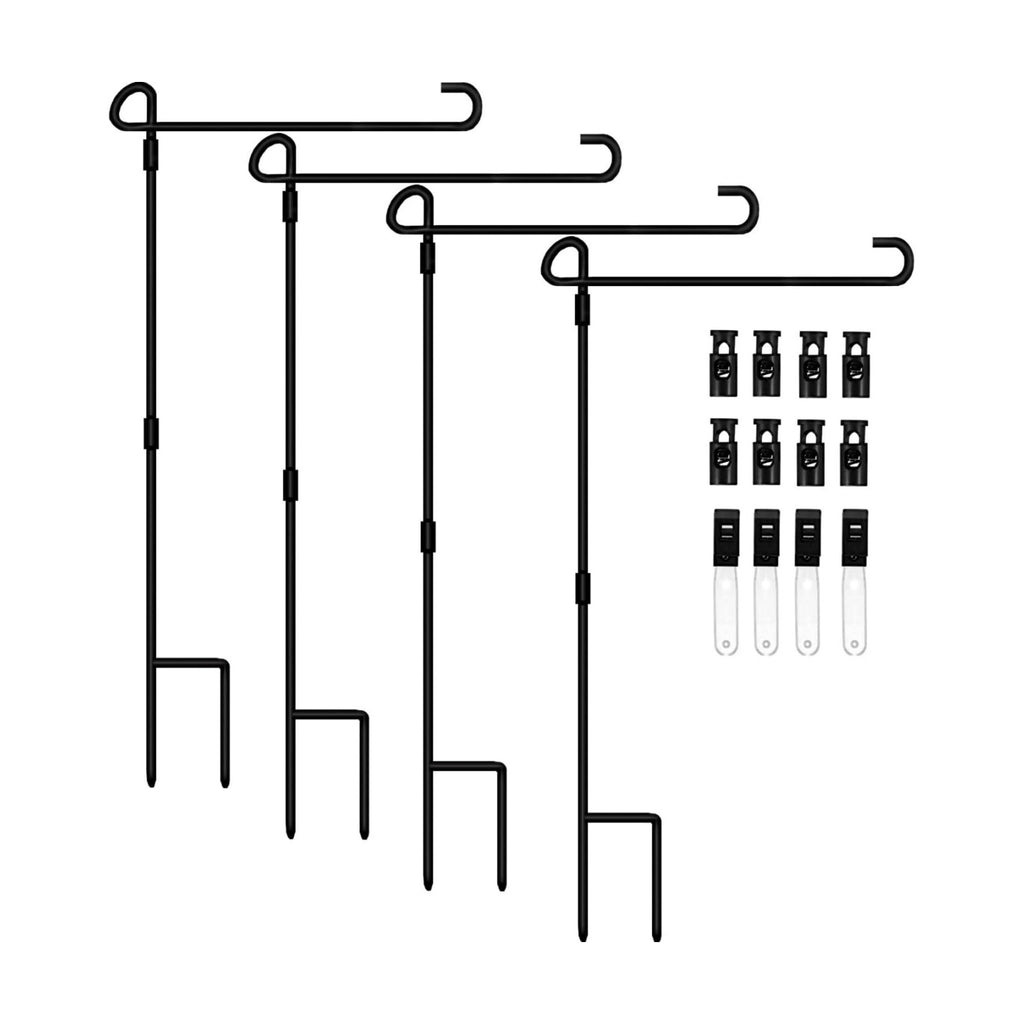 Garden Flag Holder Stand-4 Pack Garden Flag Pole 13.5" Width Premium Lawn Flag Pole Holder with Anti-Wind Clip for