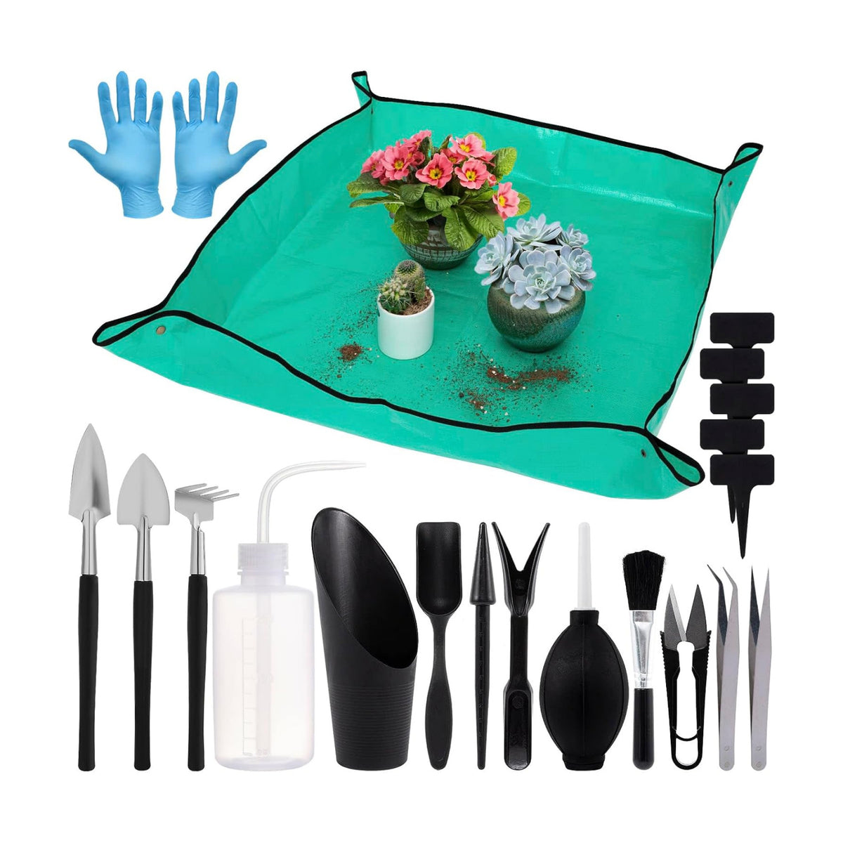 ANPHSIN 20pcs Small Gardening Tools Gifts for Women Beginners, Green