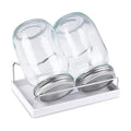 Sprouting Jar Kit-2 Wide Mouth Quart Mason Jars with 316 Stainless Steel Screen Sprout Lids, Drip Tray, Stand | Seed