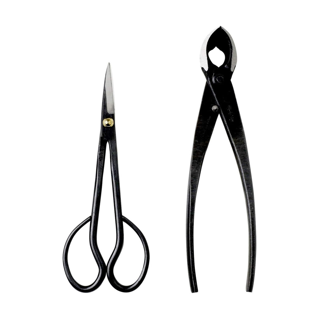 Wazakura Japanese Bonsai Tool Kit Made in Japan - Satsuki Scissors 7inch(180mm) + Concave Branch Cutter 8inch(200mm)