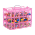 Bead Organizer 3 tier 30 grid Stackable Craft Hair Tackle Storage Pink
