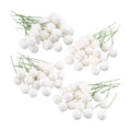 BBTO Artificial Holly Berries, 100 Pieces Mini 10 mm Fake Berries Decor on Wire for Christmas Tree Decorations Flower Wreath DIY Craft Use (Sequined White)