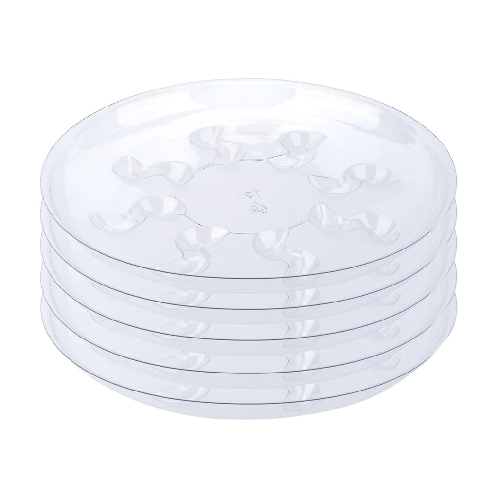 ZZPYXIA 5 Pack Clear PET Plant Drip Tray Plastic Heavy Duty Plant Saucer Drip Trays for pots,Plate Water Catcher, Plant