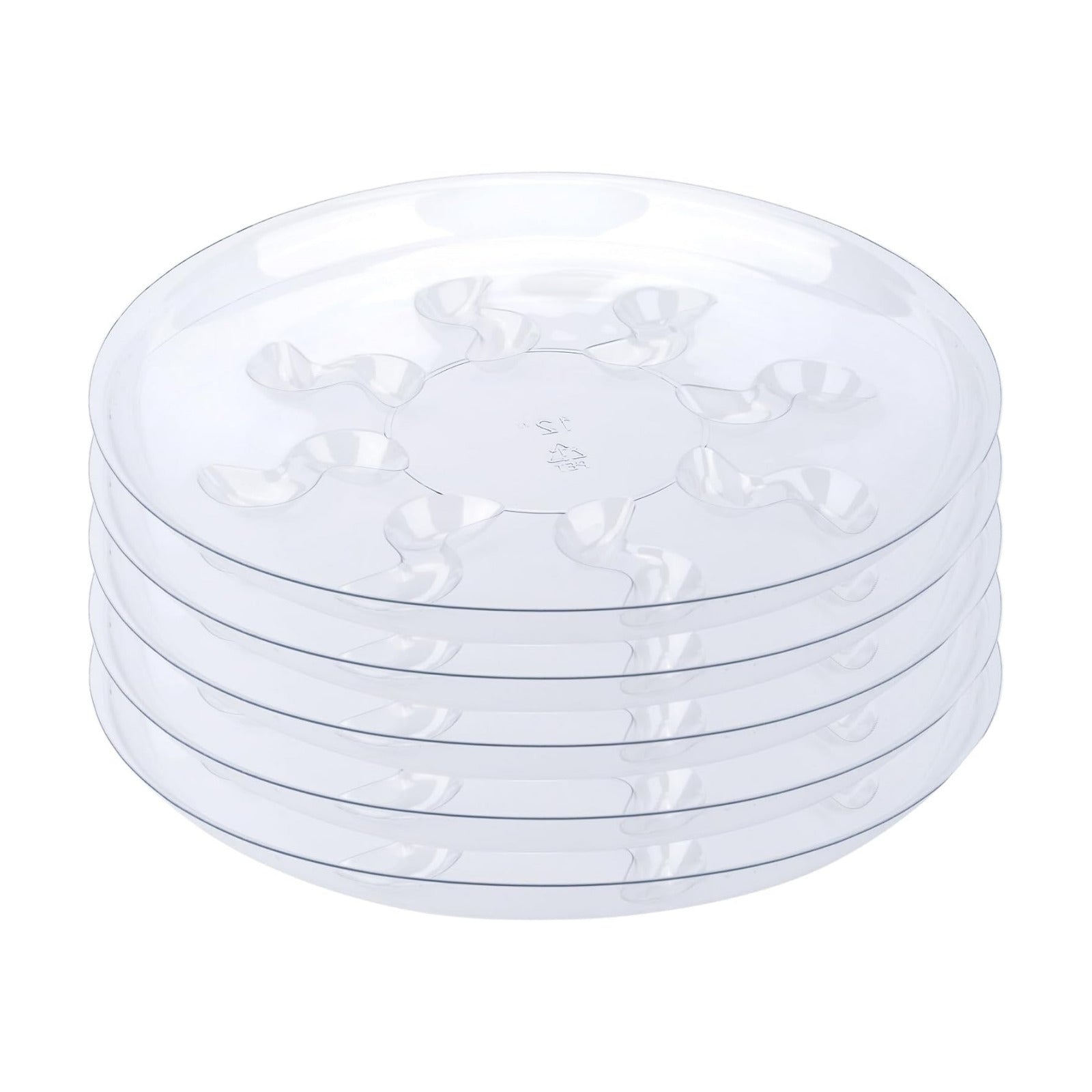 ZZPYXIA 5 Pack Clear PET Plant Drip Tray Plastic Heavy Duty Plant Saucer Drip Trays for pots,Plate Water Catcher, Plant