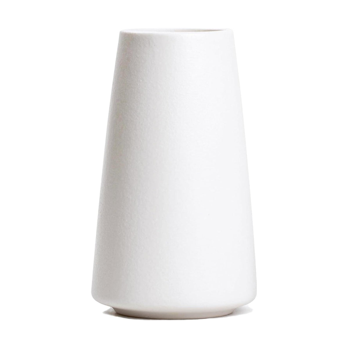 Simple Boho Ceramic Flower Vase for Home Decor (Bright White,Small)