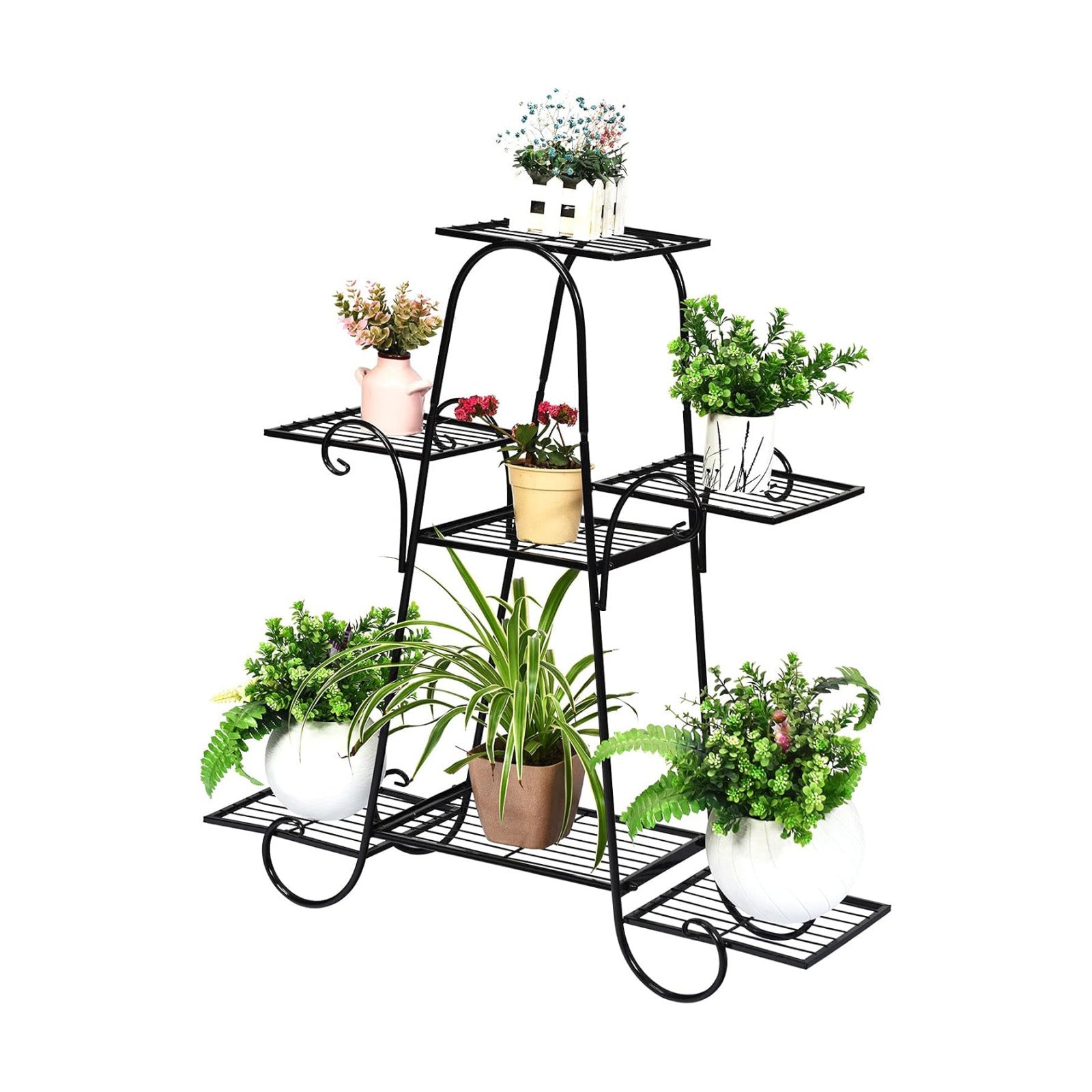 S AFSTAR 7 Tier Plant Stand, Parisian Style Garden Cart Stand, Multi-layer Mental Plant Stand, Plant Flower Pot Display