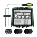 Landscape Staples 6Inch 100pcs Garden Stakes + 100pcs Gasket, Lawn Pins with Spray Coating Craft,11Gauge Anti-Rust