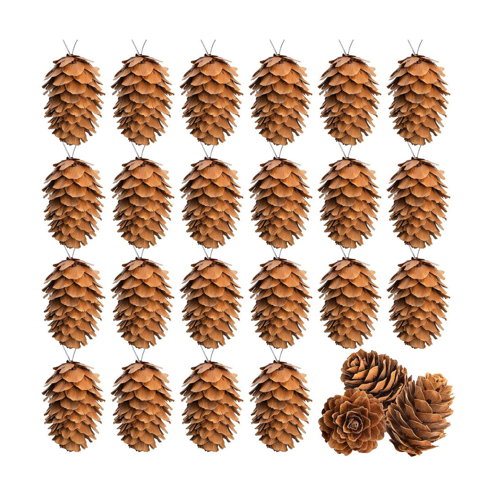 60Pcs Mini Christmas Natural Hanging Pine Cone for Craft, Pinecone Ornament