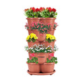 VIVOSUN 5 Tier Vertical Gardening Stackable Planter for Flowers, Brown | Planter for Flowers, Herbs, Vegetables, Brown