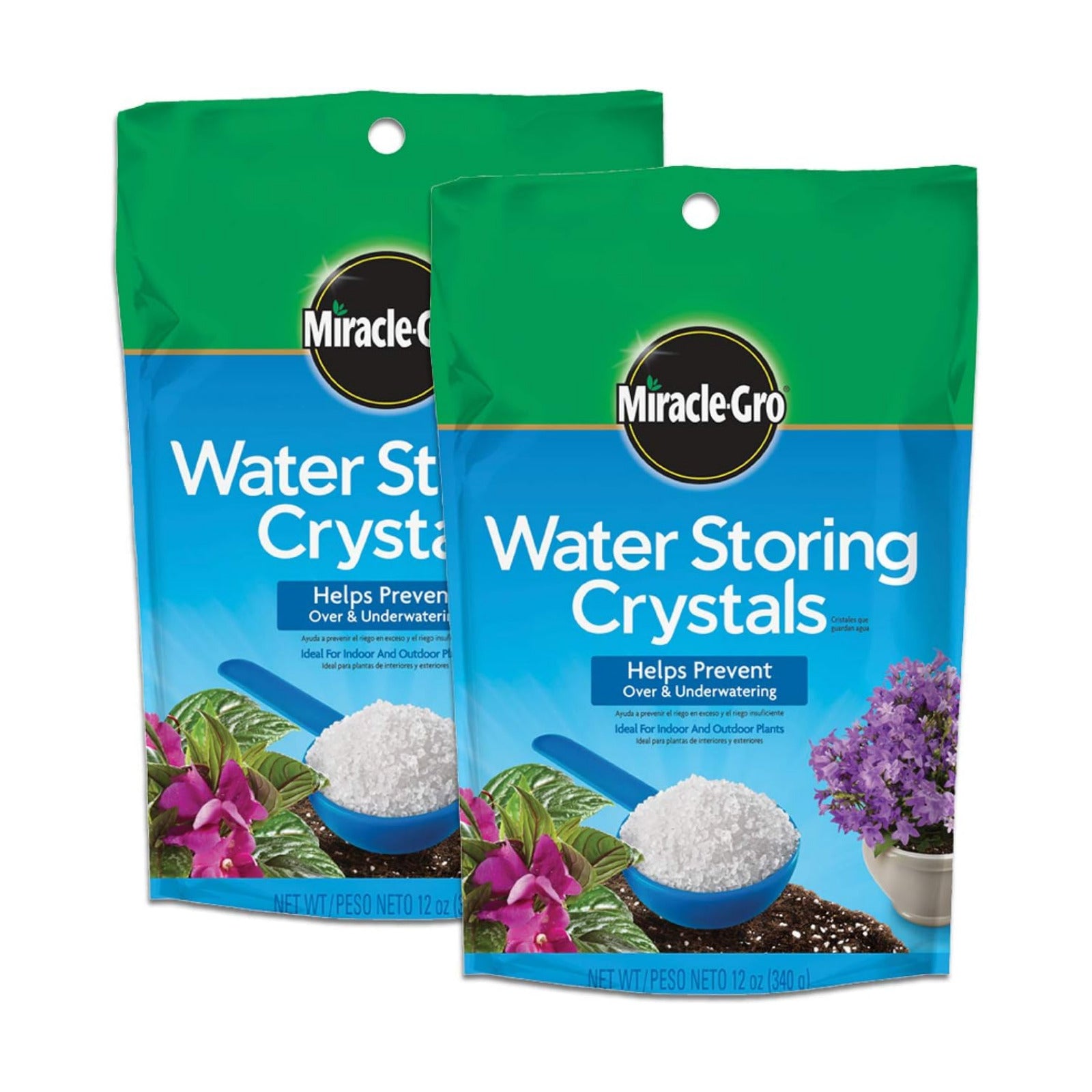 Gro Water Storing Crystals, 12 oz. (2-Pack) | Soil Moisture Retention Crystals for Indoor and Outdoor Plants