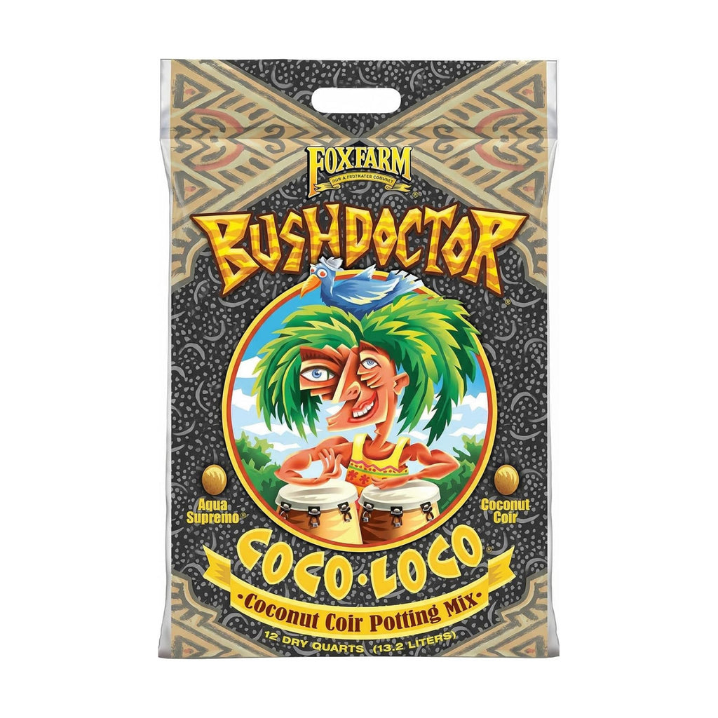 FoxFarm BushDoctor Coco Loco Soil Potting Mix, Triple-Washed for Reduced Salt, Retains Water, Includes Bat Guano &