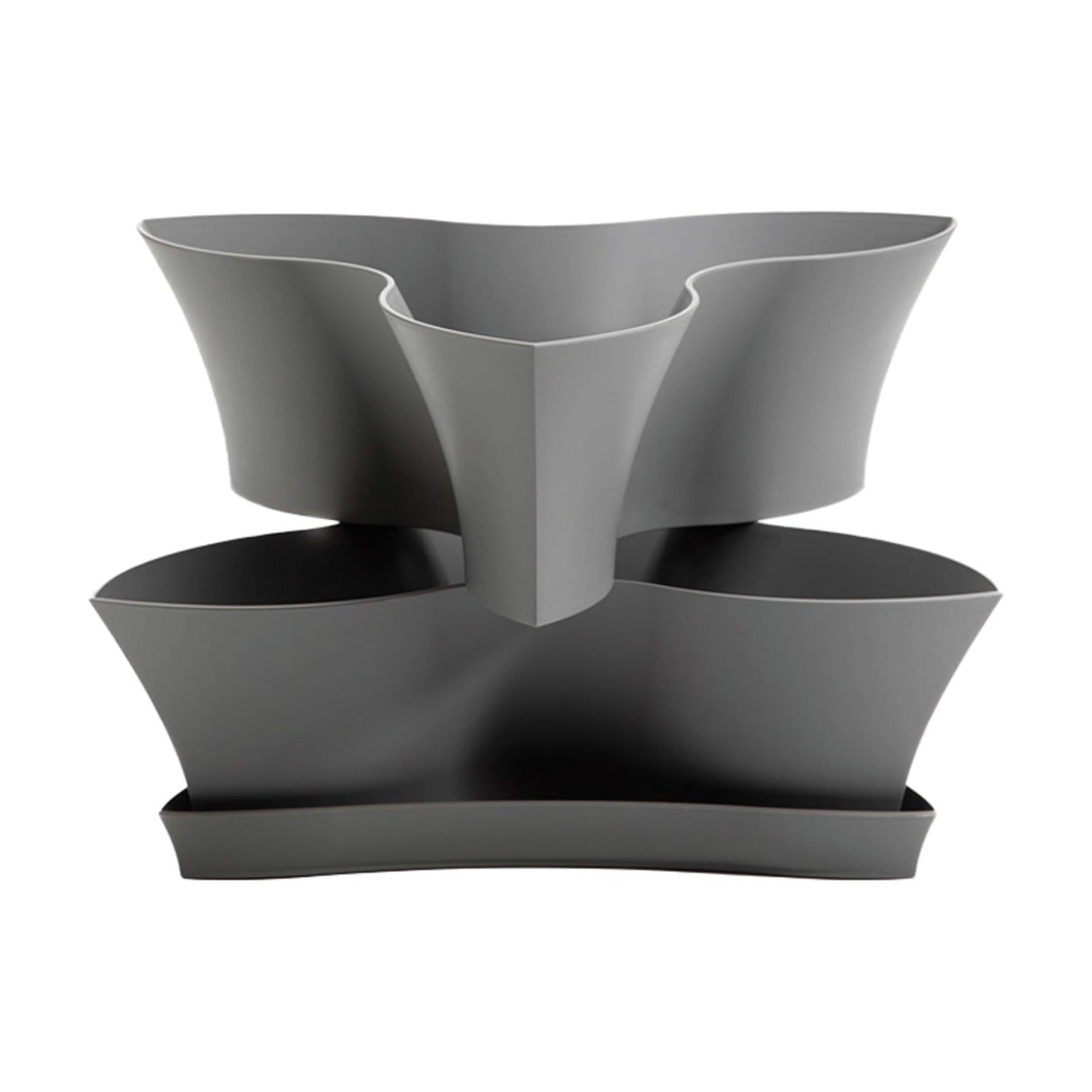 Bloem Collins Modular Multi Level 2-Tier Vertical Herb Planter 2-Tier Level Charcoal Gray (COL16908-2)