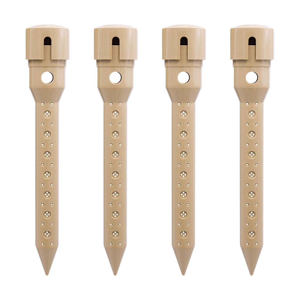 8 in. DEEP DRIP Garden Watering Stake (4 Pack) (Tan) | UV-Protected ABS Plastic Deep Root Irrigation Spike for Flowers