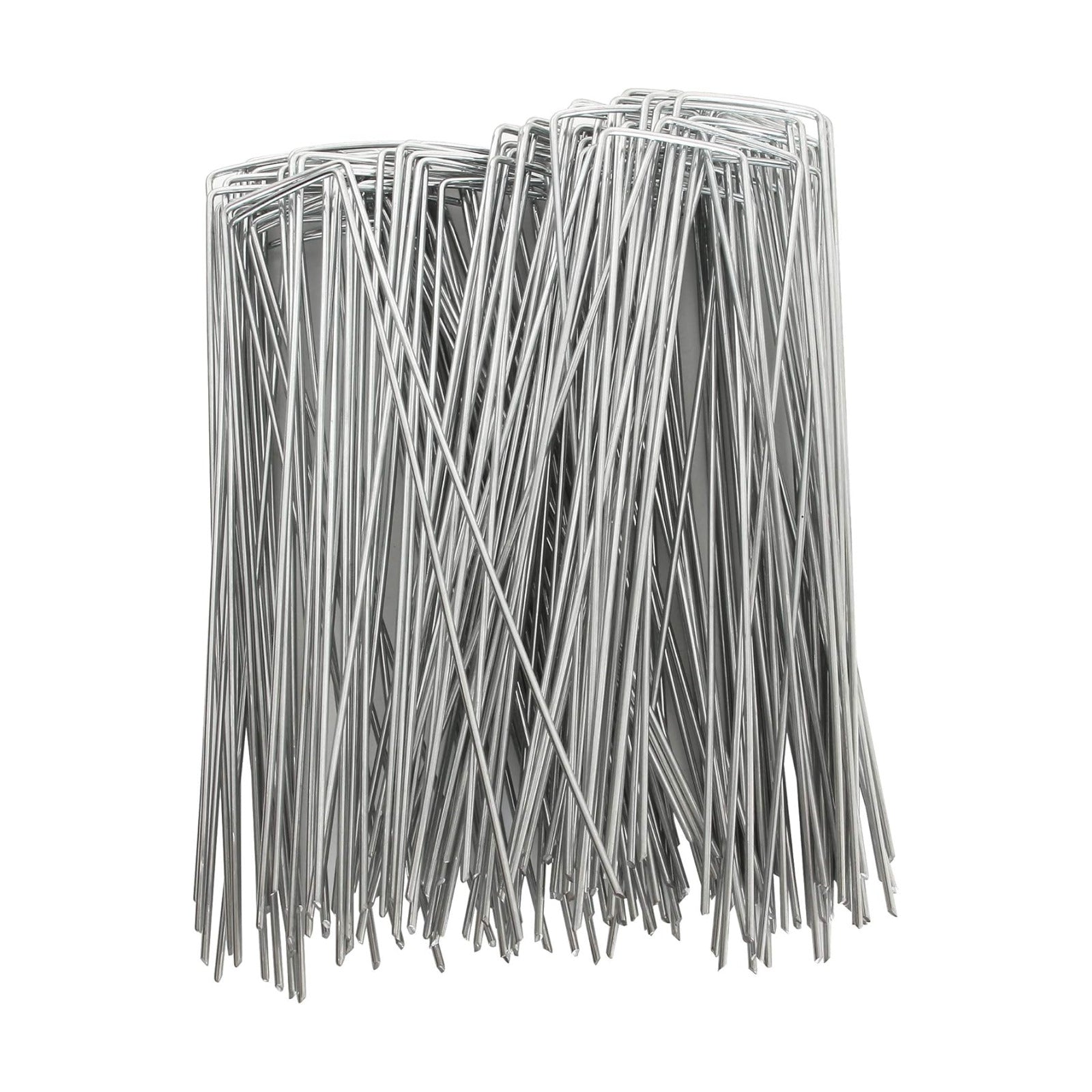 LANIAKEA Garden Stakes 8 Inch Metal Garden Staples 200 Pack Galvanized Landscape Pins Heavy Duty Landscape Stakes for